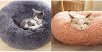 Coussin Apaisant Anti-Anxiété Orthopédique pour Chien – Lit d'Hiver Moderne en Peluche Douce, Rond et Portable, Lavable, pour Usage Intérieur