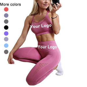 Seamless Sports clothes 2 PCs clothing 2020 print clothing sportswear xl tie dyeing ombre pink sets yoga - Product Image 1