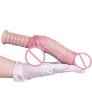 Super Long Skin Daul Layer Silicone <b>Dildos</b> Anal Plug with Handle Penis Butt Plug Female Man Couple Masturbation Adult Sex Toys - Product Image 2