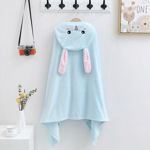 Toalla de baño de lana Coral Extra suave para niños, Poncho bordado para bebé, albornoz, patrón con capucha de animales de dibujos animados para baño de niños - Product Image 6