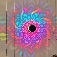 Lampe solaire murale d'extérieur en forme de fleur de mandala, lumière chaude, sept couleurs, en fer forgé – Nouveauté en promotion