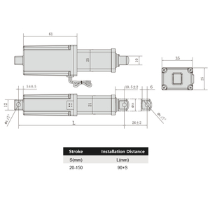 Attuatore Lineare Elettrico Micro PrimoPal Mini Push Rod 400N 20mm 150mm Sincronizzato 12V 24V DC - Product Image 5