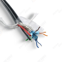 Câble hybride pour caméra sous-marine personnalisé 2x1.0+STP 4x2x24AWG basse tension CE ROHS avec conducteur en cuivre, isolation en PE et gaine en PU