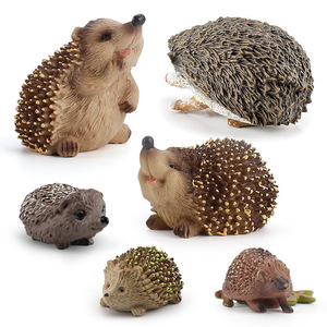 Modèles de figurines d'animaux sauvages réalistes en PVC miniature mignons, ensemble de jouets de la famille des hérissons - Product Image 3