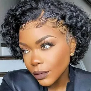 Short Curly Lace Front Human Hair Wig Short Pixie Cutting Remy Hair Wigs Wholesale Price 13x4 Curly Lace Wig Human Hair