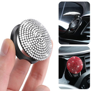 Anneau de protection ABS pour bouton de démarrage à une touche, incrusté de diamants, pour modification intérieure de voiture, avec décoration en pierres thermofusées - Product Image 3