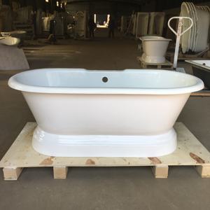 Baignoires doubles autoportantes en fonte de porcelaine <span class=keywords><strong>à</strong></span> <span class=keywords><strong>l</strong></span>'<span class=keywords><strong>ancienne</strong></span> Style traditionnel avec socle pour hôtels pour le trempage et le bain <span class=keywords><strong>à</strong></span> remous - Product Image 3