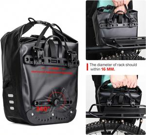 Sacoche de vélo pliable tendance 20L grande capacité étanche, système de porte-bagages 3-en-1, personnalisable en taille, couleur et emballage - Product Image 5