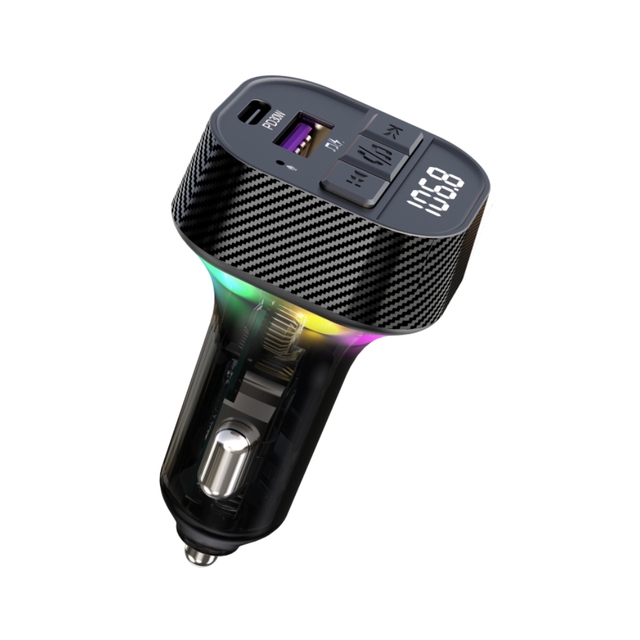 C50 Hands-Free  FM Transmitter 30W Type c Car Charger for Car Wireless Radio
