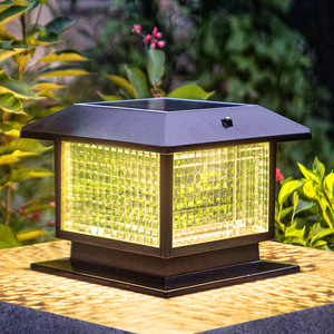 Lampadaire solaire LED extérieur IP65, blanc chaud, abat-jour en verre, corps en aluminium, 3500K Ra80, 50000 heures, pour jardin, allée, décoratif - Product Image 6