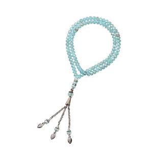 Cuentas de oración islámicas formales de cristal artificial de 8 mm, color blanco/café, aptas para todas las estaciones, grabadas con láser. - Product Image 5