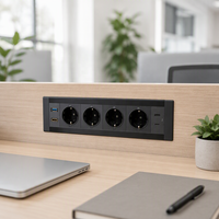 Prise de bureau intelligente avec prise EU, prise de bureau avec données USB, prise de bureau encastrée pour meubles, multiprise encastrée pour l'Allemagne
