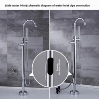 Ensemble de douche au sol minimaliste moderne avec cartouche céramique et robinet silencieux pour usage domestique