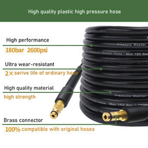 Tuyau haute pression de 50 pieds pour nettoyeur haute pression 15m 1/4 pouces tuyau de nettoyage d'eau en PVC pour karchers K2K3K4K5K6K7 - Product Image 2
