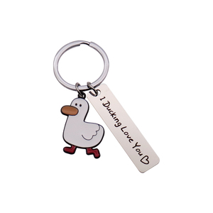 Phổ biến tùy chỉnh kim loại men phim hoạt hình vịt Keychain dễ thương xe Keychain chủ với logo được thiết kế bởi nhà máy làm bằng hợp kim kẽm - Product Image 4