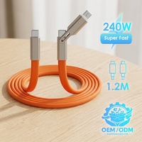 Câble de charge 3 en 1 avec logo OEM, charge rapide 240W, cordon de charge multi-USB C pour la maison, le bureau et l'extérieur
