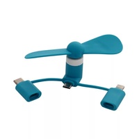 Vente chaude Échantillon gratuit Ventilateur portable 3 en 1 Type-C Mini ventilateur USB pour téléphones mobiles iPhone et Android