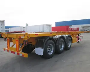 China Hot Sale Tri -Axle 40ft Skeleton Chassis Container Skeletal Shipping Semi Traile 3 Axle Skeleton Trailer For Sale
