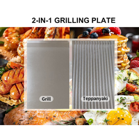 Plaque de cuisson électrique professionnelle avec double porte de rangement pour équipement de restaurant, cuisine et restauration rapide