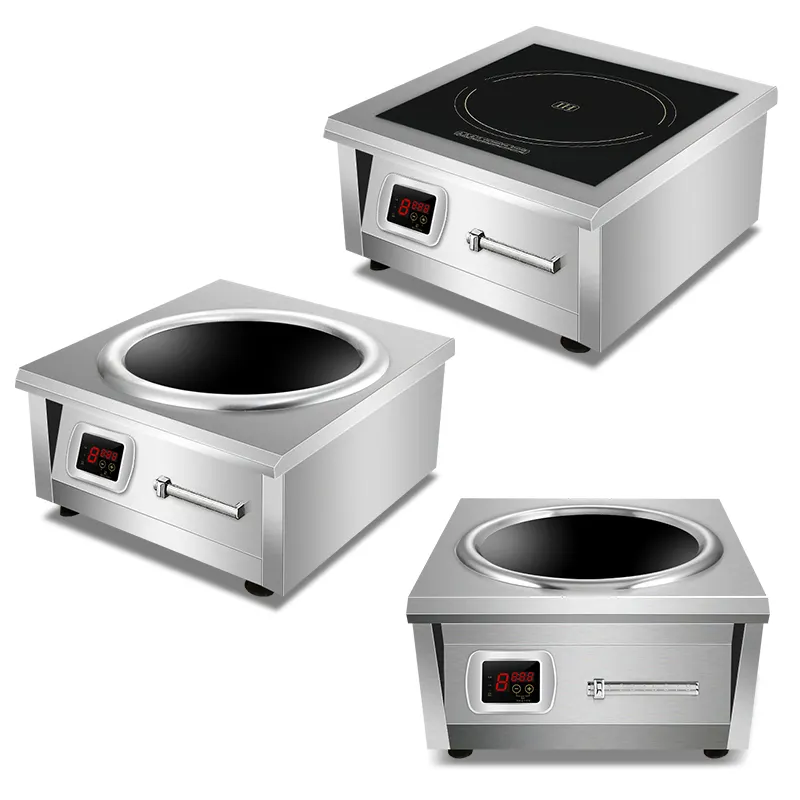 Commerciële Inductie Koken Professionele 380V 6000 8000W Cooker Concave Kookplaat Groot Vermogen Hoog Fornuis Voor Wok Brander Elektrisch