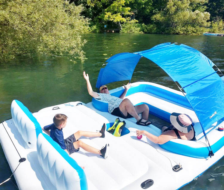 Big Island Person Water Raft Inflatable Floating Canopy Islands
