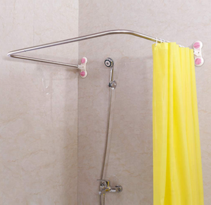 Thanh Treo Rèm Tắm Góc Cong Elsafore, Thanh Treo Rèm Phòng Tắm Hình Chữ U Gắn Tường Thanh Treo Trang Trí Bồn Tắm Bằng Kim Loại - Product Image 2