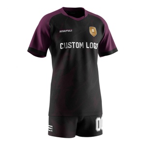 Camiseta Deportiva con Cuello en V para Hombre, Estilo Rugby de Nueva Zelanda, Tallas Grandes, Conjunto de 2 Piezas con Pantalones Cortos - Product Image 3