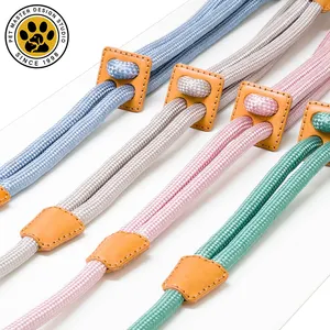 SinSky High Quality Dog Leash Walking and Hiking Eco-Friendly Nylon Round Colorful Rope Dog Leash Lead for Pet Dog
