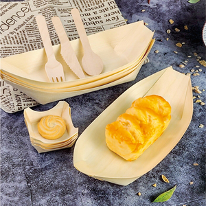 Bateau à sushi <span class=keywords><strong>en</strong></span> bois jetable Feuille de bois Bateau Sushi Apéritif Plats Plats <span class=keywords><strong>en</strong></span> vente - Product Image 6