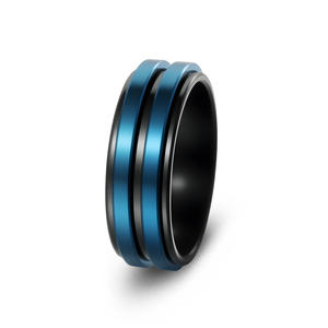 Hiphop Titanium Staal Twee Kleuren Rotatie Ringen Voor Mannen Vrouwen Zorgen Stress Verlichting Knokkel Sieraden Roterende <span class=keywords><strong>Ring</strong></span> Jongens Punk Cadeau - Product Image 4