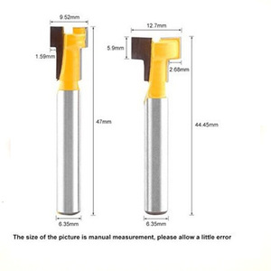 Fresa de carburo con vástago de 6.35mm y 47mm de longitud para corte de orificios, fresadora para trabajar la madera, para agujeros de colgado de marcos de fotos - Product Image 2