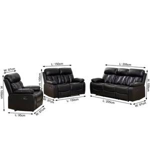 Conjunto Reclinable Frank 3+2+1, Sofá Duradero de Varias Piezas para Sala de Estar con Diseño Clásico, Ideal para Relajarse - Product Image 3
