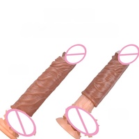 Manchon de pénis réaliste réutilisable en matière chair, extenseur de pénis, amplificateur de dildo, manchons pour hommes