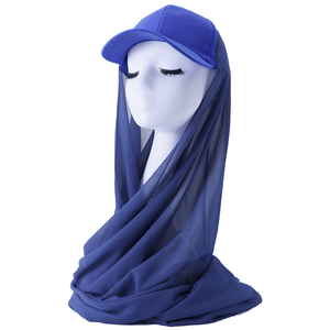 Casquettes d'été avec cape, foulard uni, hijab instantané, chapeaux, foulards enveloppants, foulards de tête, hijab musulman, casquettes de baseball pour femmes - Product Image 3