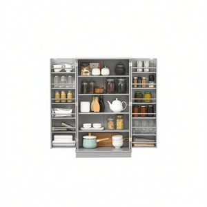 Simple White Gray <b>Kitchen</b> Cabinets Adjustable <b>Shelves</b> Modern Design MDF Material Panel Type Melamine Door - Product Image 1