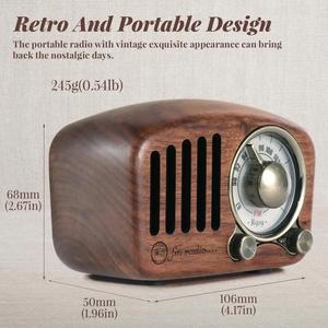 R919 Receptor de radio retro clásico portátil Mini madera FM SD MP3 Radio estéreo <span class=keywords><strong>Bluetooth</strong></span> altavoz AUX USB recargable radio - Product Image 3