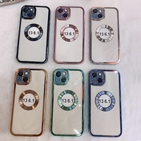 Étui de téléphone avec objectif de haute qualité 2023 pour iPhone 8plus 11 12mini 13pro 14max, protection antichoc, protection électro-plaquée, coque souple