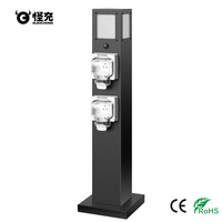 Prise de courant extérieure sur pied en acier inoxydable noir, étanche IP66, 20A/50A, avec câble de 1 mètre, de l'usine de production, garantie 2 ans