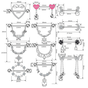 Joyería de <span class=keywords><strong>Piercing</strong></span> para Pezón de Acero Inoxidable Hipoalergénico, Color Rosa, con Forma de Corazón y <span class=keywords><strong>Alas</strong></span>, Barra para Pezón, Anillos para Pezón, Joyería para <span class=keywords><strong>Piercing</strong></span> Corporal - Product Image 6
