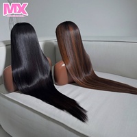 Perruque frontale 13x6 avec mèches blondes, cheveux humains bruns avec mèches, perruque en dentelle complète 360, vague profonde bouclée, mèches HD, perruque frontale en dentelle