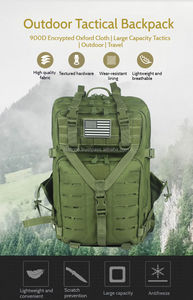 Sac à dos tactique Oxford imperméable unisexe personnalisé, camouflage pour les sports de plein air, la randonnée, le camping, les aventures hors route pour hommes - Product Image 5