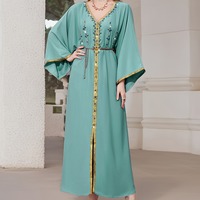 Robe Abaya décontractée et élégante pour soirées arabes et occasions quotidiennes, avec détails faits main, en polyester, collection automne