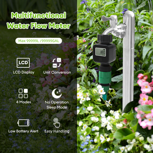 Pengukur aliran air layar LCD antiair, perekam aliran air rata-rata aliran air taman kolam renang - Product Image 5