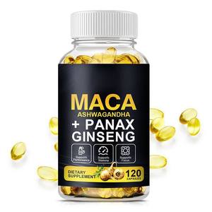 OEM ODM Softgels de soutien de la vitalité Racine de maca noire Panax Ginseng Energy Boost pour hommes Supplément de santé sûr