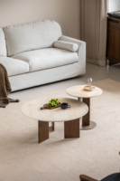 Table basse modulaire en bois réglable en hauteur pour la maison, vente en gros du fabricant, salon, table ronde multifonctionnelle en bois massif