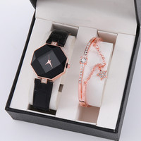 Set jam tangan 2/5/6 buah, jam tangan wanita berlian imitasi mewah, jam tangan elegan modis, jam Quartz untuk Gadis wanita