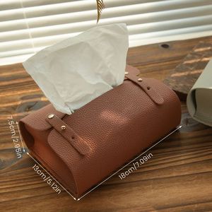 Nuevo Organizador Nórdico de Moda con Cubierta de Cuero PU, Porta Pañuelos de Papel para Escritorio, Sala de Estar, Cocina, Auto, Impermeable - Product Image 2