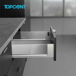 Topcent đôi tường ngăn kéo hộp hệ thống mềm đóng cửa với kính bên Bảng điều khiển - Product Image 6