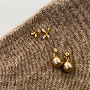 Boucles d'oreilles plaqué or à la mode Boucles d'oreilles de fête de mariage de luxe Boucles d'oreilles en perles tendance créative coréenne pour femmes - Product Image 2