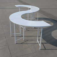 Table de présentation modulaire demi-cercle en fer forgé en forme de S pour buffet de desserts/bonbons, idéale pour mariages en extérieur et décorations d'événements festifs